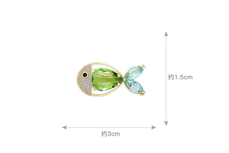 Diamond Fish Brooch Female