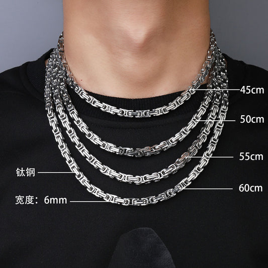 Titanium Steel Hip Hop Cuban Chain Necklace