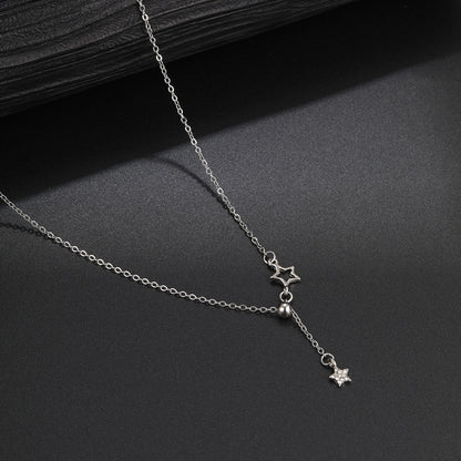 Women's simple diamond star necklace