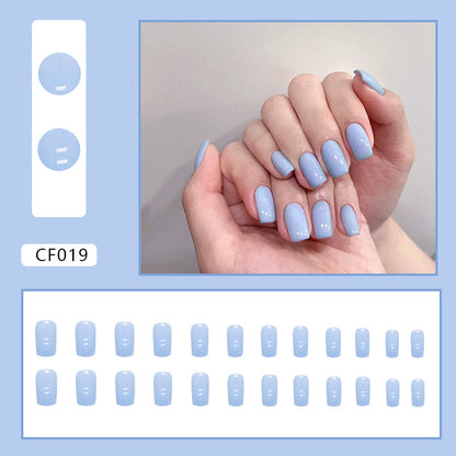 Glossy Solid Color Square Nails