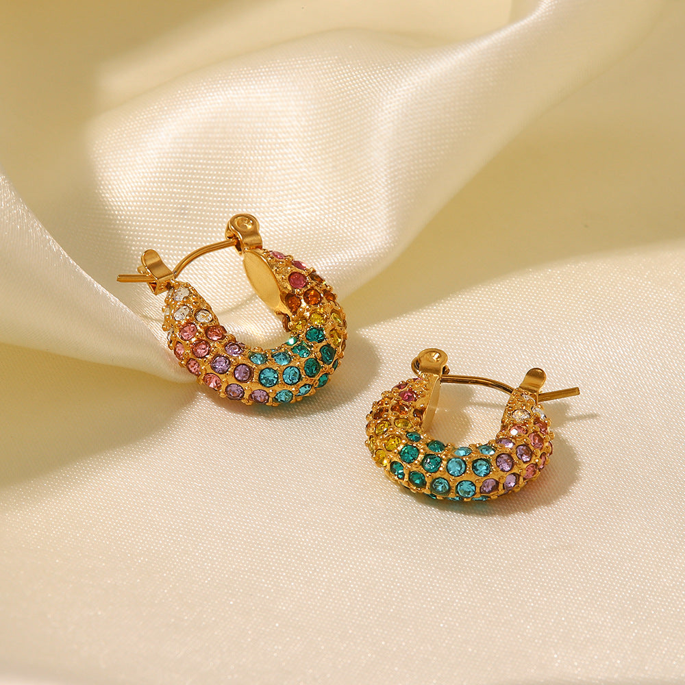 Pendientes de diamantes de colores 