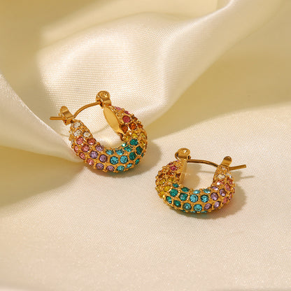 Pendientes de diamantes de colores 