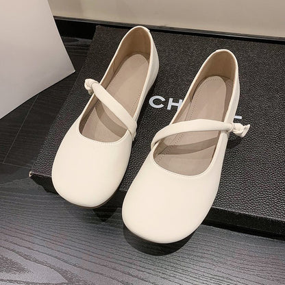 Round head versatile single shoes women