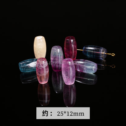 Color fluorite paper pattern barrel bead crystal engraving accessories