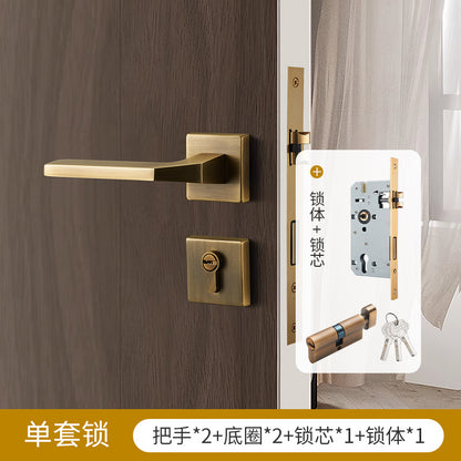 Solid brass square ring door lock