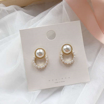 S925 Silver Needle Pearl Stud Earrings