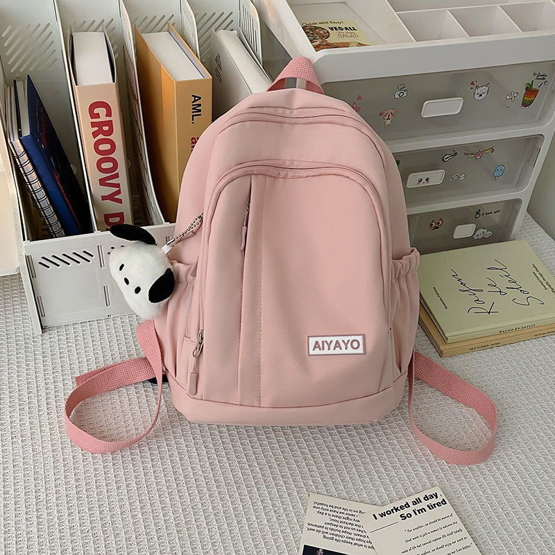 Japanese style solid color small backpack