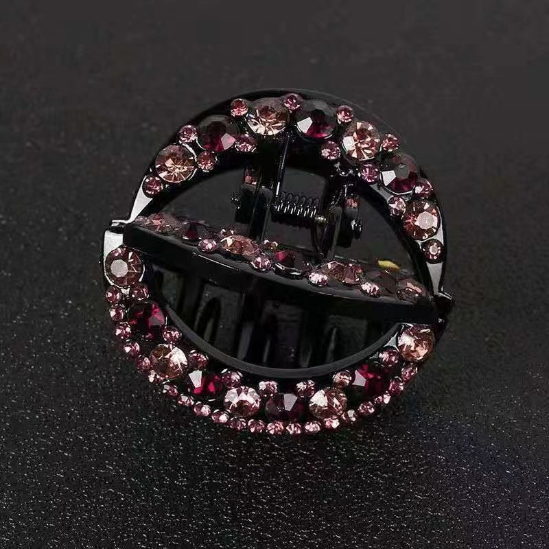 Rhinestone ponytail clip half tie hairpin