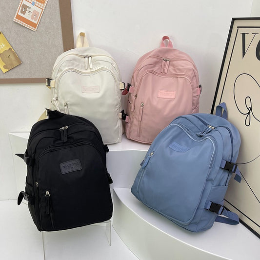 Backpack schoolgirl travel solid color