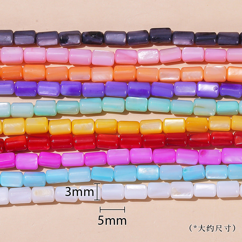 3 * 5Mm optimized multi-color shell cylindrical beads loose beads