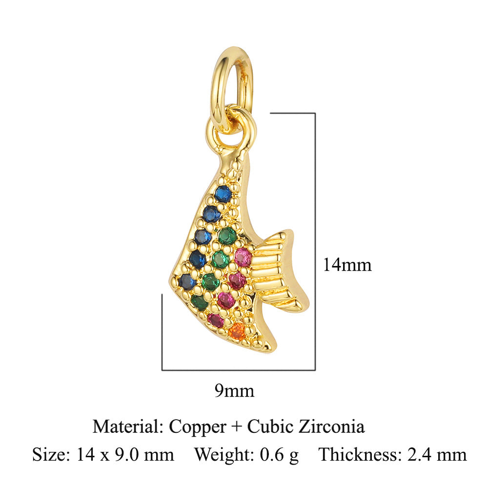 Butterfly Bee Elephant Copper Zircon Pendant