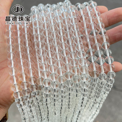 High quality synthetic white crystal round beads loose beads