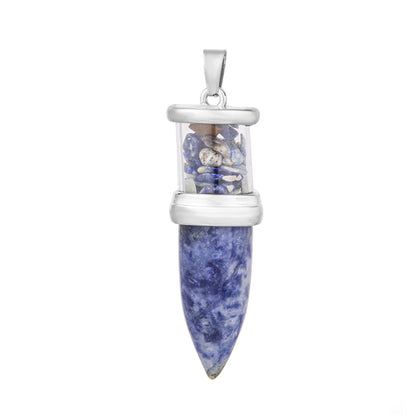 Single-pointed gravel hexagonal column pendulum pendant