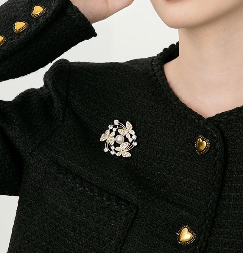 Butterfly Pearl Sweater Brooch