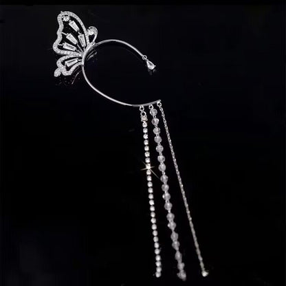 Micro-inlaid zircon butterfly fluttering ear hanging