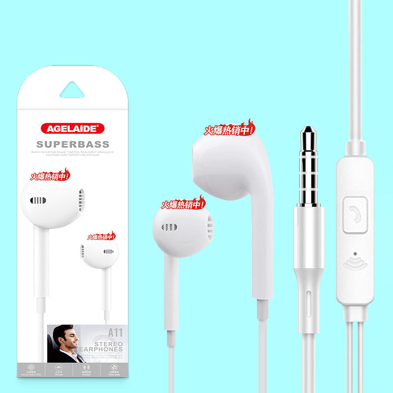 Auriculares con cable Android Apple Huawei Honor con micrófono Bass 