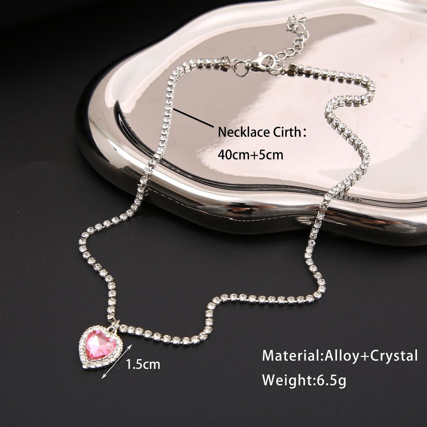 Heart zircon necklace