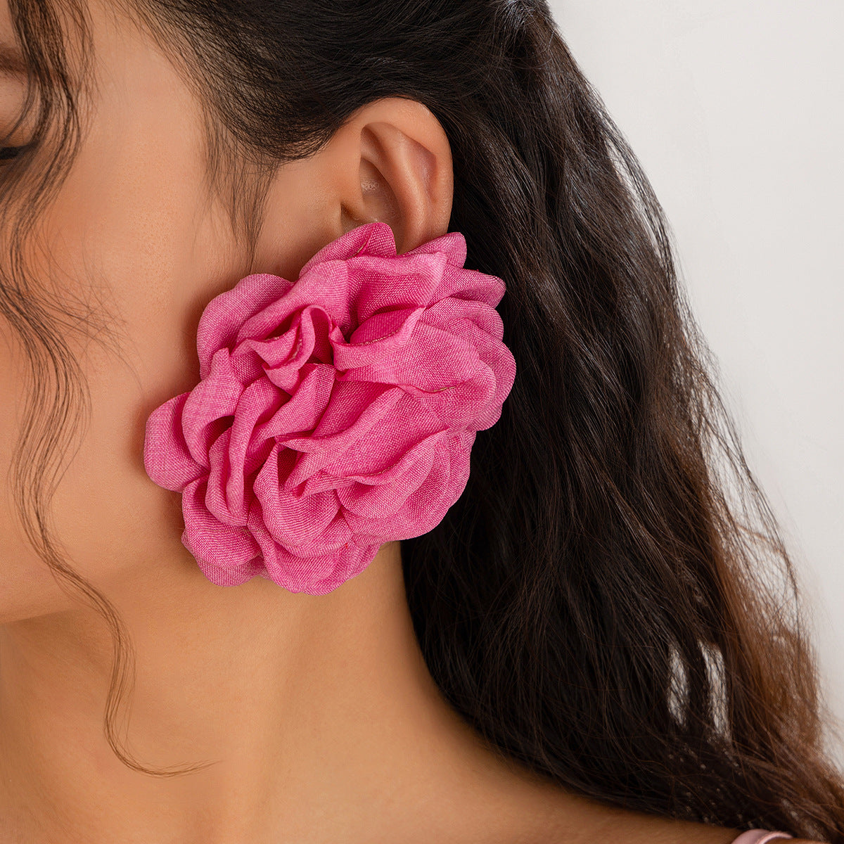 Red rose flower leather wax thread necklace