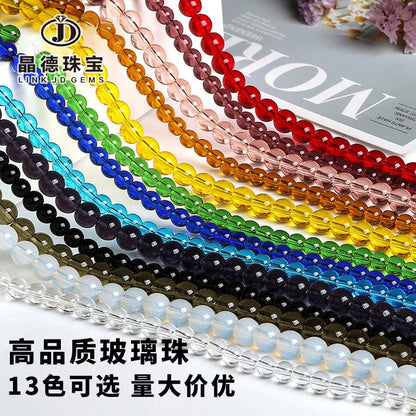 Glass beads loose beads DIY colored glass beads 4-14mm