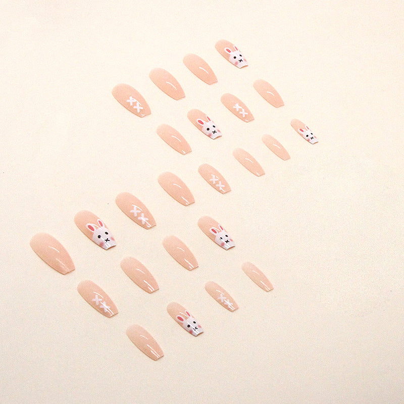 Nude White Rabbit New Year Nails