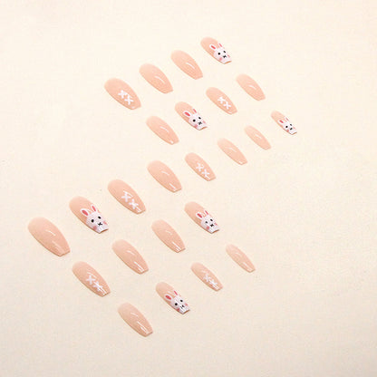 Nude White Rabbit New Year Nails