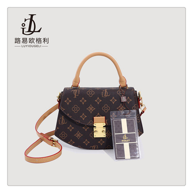 Korean version handbag premium texture shoulder oblique bag