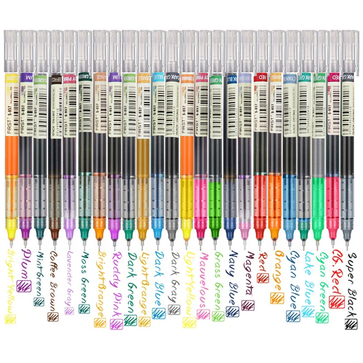 24 color straight liquid pen 0.5 black water-based pen