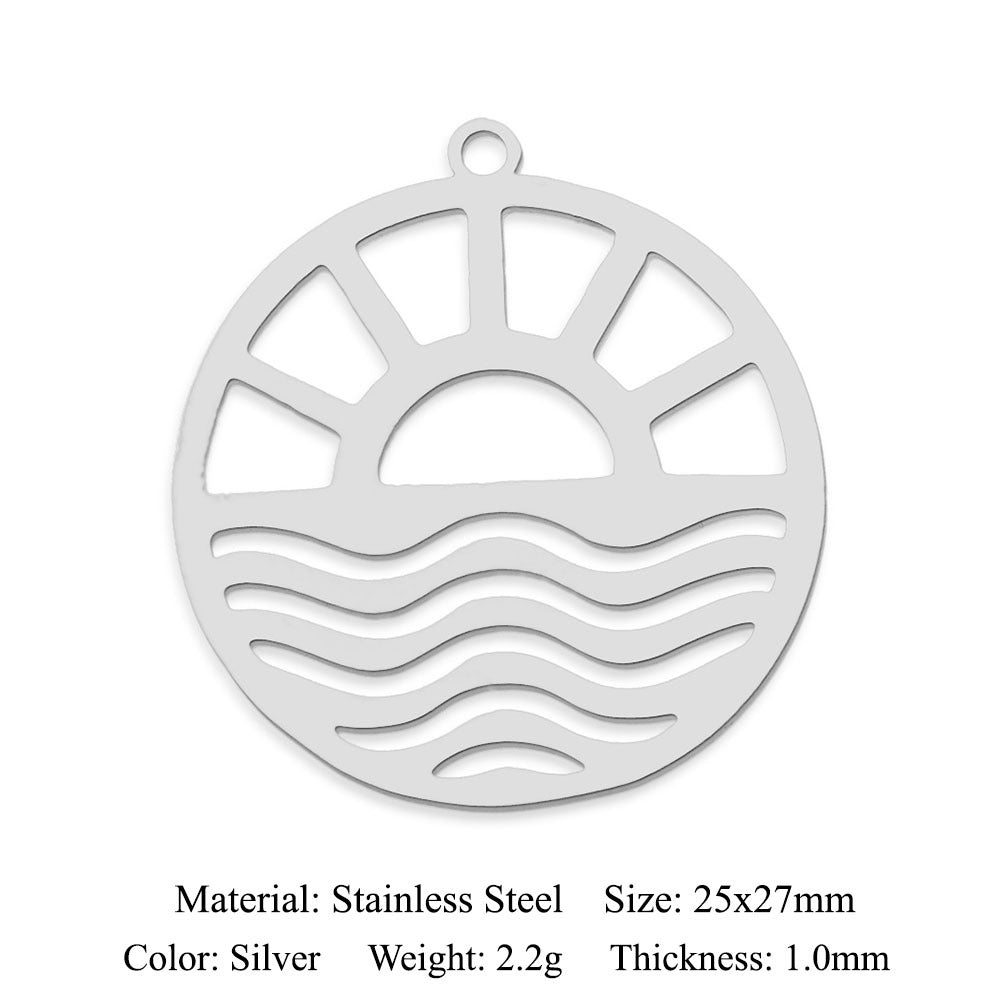 5 pcs/pack Sun Sunrise Titanium Steel Pendant