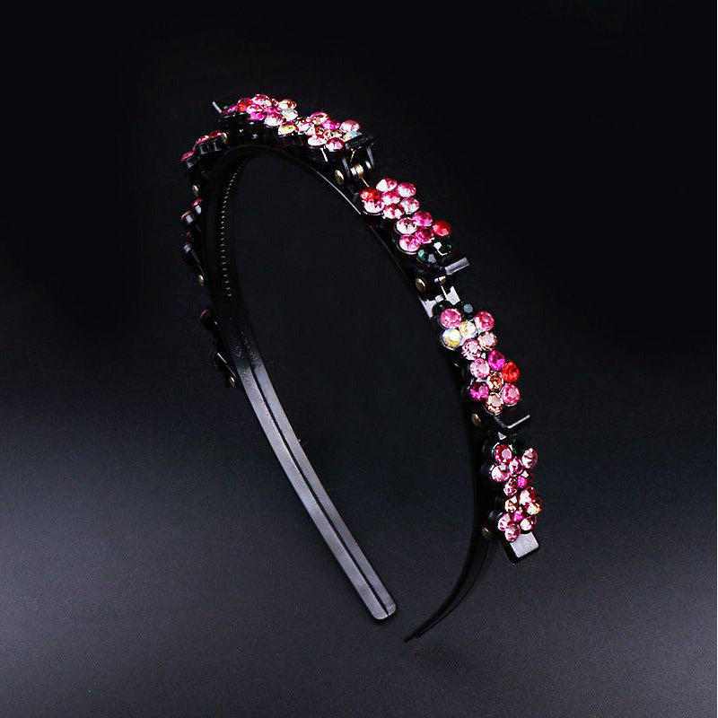 Plum blossom rhinestone broken hair headband