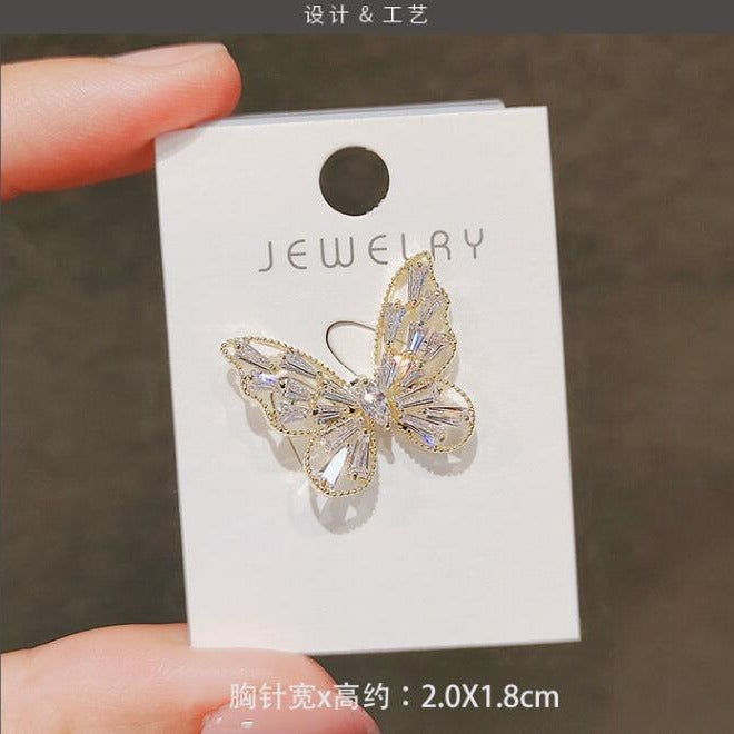 Smart Butterfly Hollow Zirconia Brooch