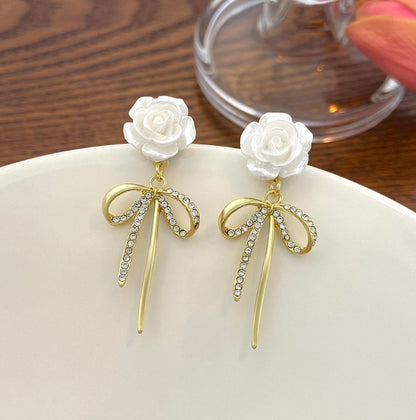 New trendy camellia earrings for women ins