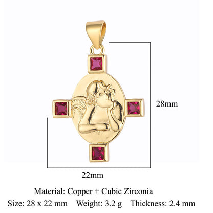 Flower Virgin Star Eye Copper Zircon Pendant