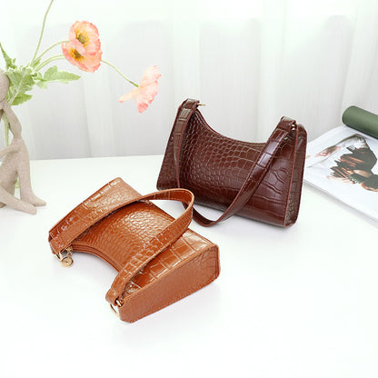 Crocodile pattern women's handbag