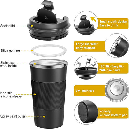 Stainless steel coffee cup double layer vacuum