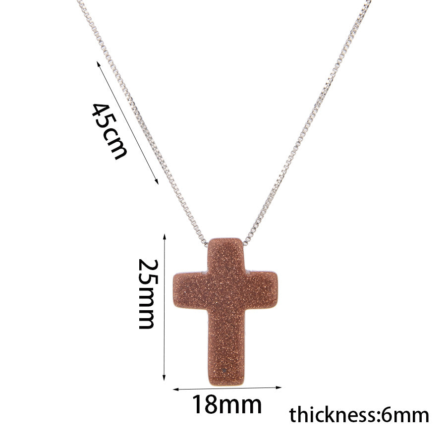 Cross Stainless Steel Adjustable Pendant Necklace