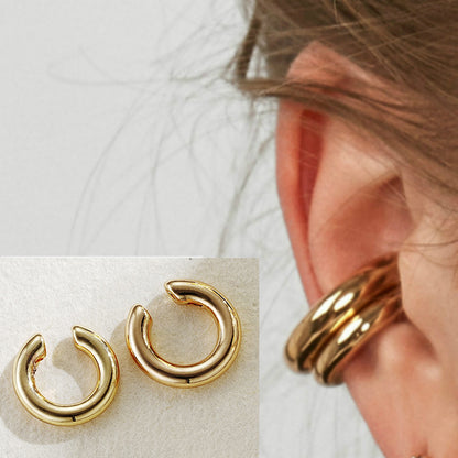 Metal ear clip double round ear bone clip