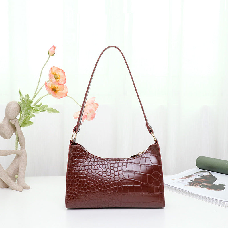 Crocodile pattern women's handbag