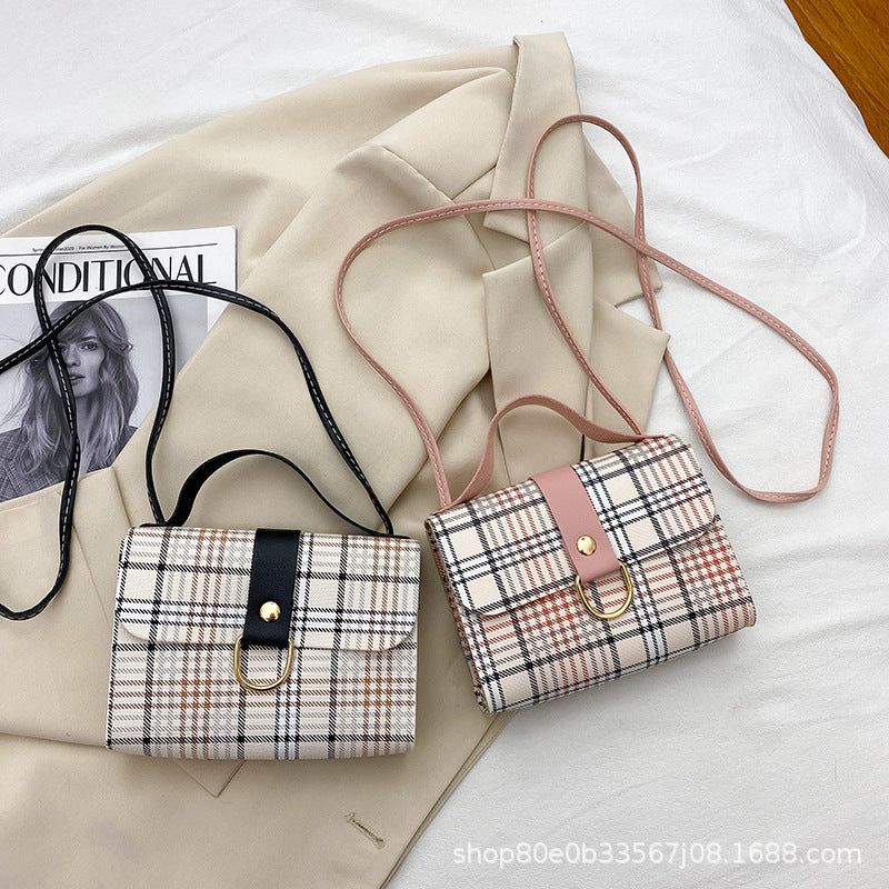 Plaid square bag