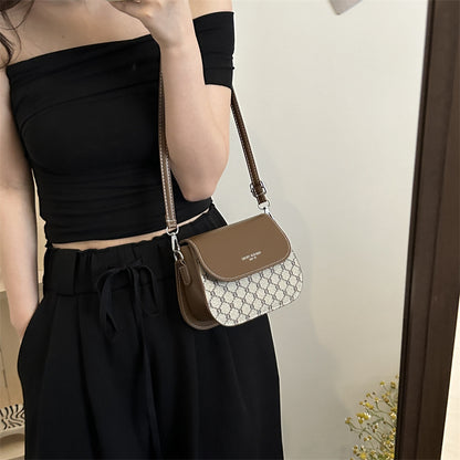 Letter texture small square bag shoulder messenger bag