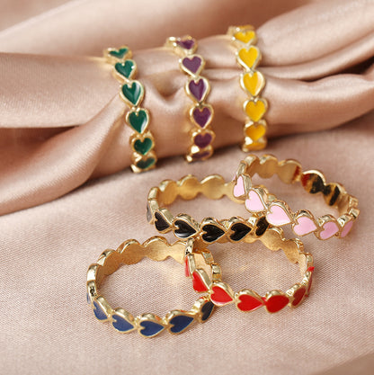 Women's fruity peach heart index finger ring