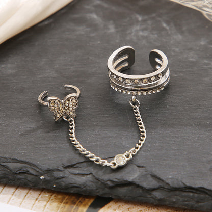 Butterfly tassel chain integrated ring open