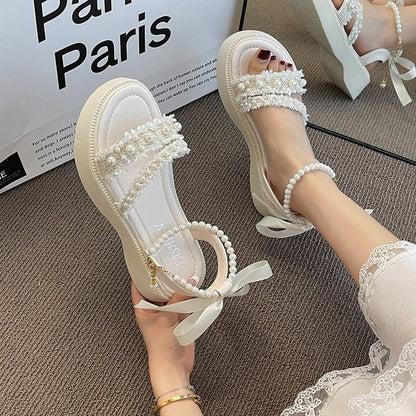 Pearl muffin sole sandals