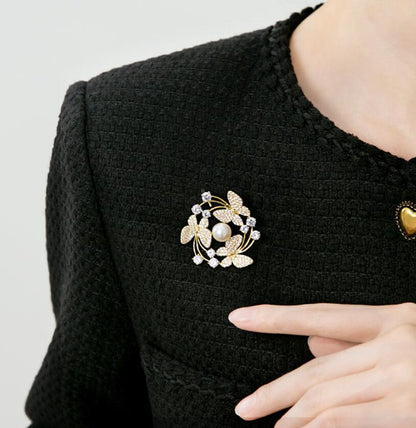 Butterfly Pearl Sweater Brooch