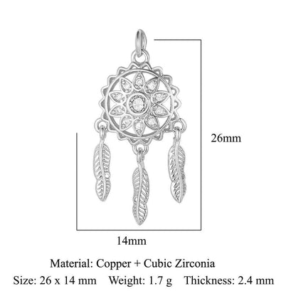 Cross Copper Zircon Necklace Pendant Tree of Life