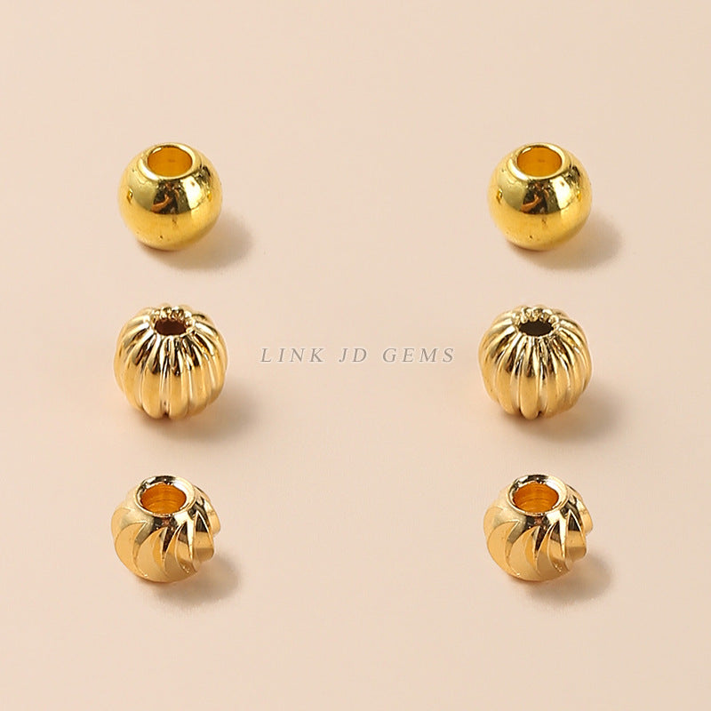 4mm18K gold-wrapped small copper beads pumpkin beads