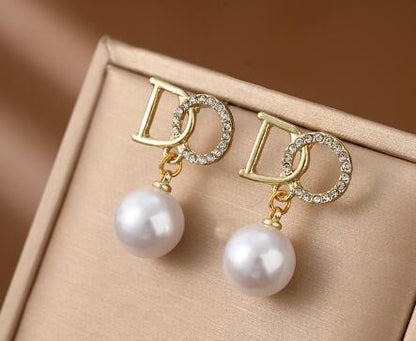 S925 Silver Needle Versatile Hanging Pearl Stud Earrings