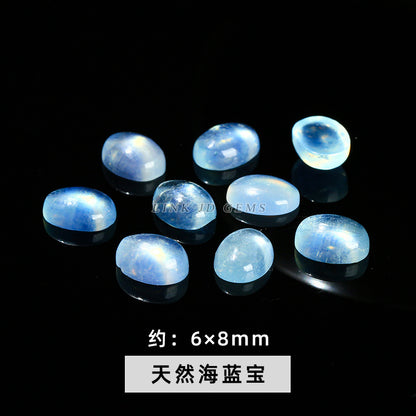 Natural crystal egg-shaped ring surface loose stone single loose bead