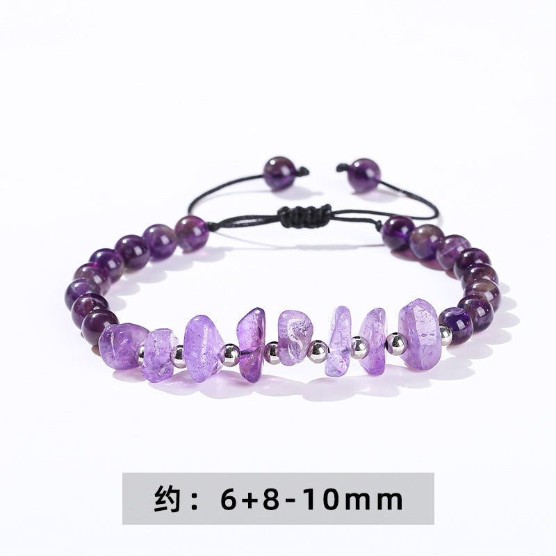 Natural amethyst gravel bracelet.