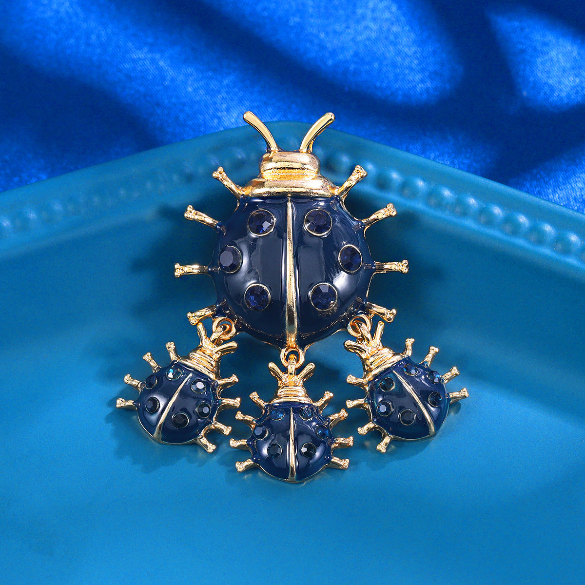 Enamel Beetle Brooch