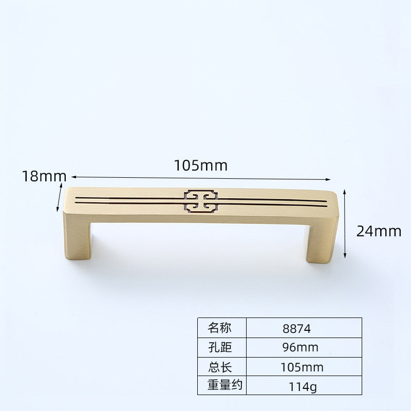 Gold brushed pure brass handle